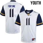 Youth West Virginia Mountaineers NCAA #11 Nicktroy Fortune White Authentic Nike Stitched College Football Jersey KS15C37WY